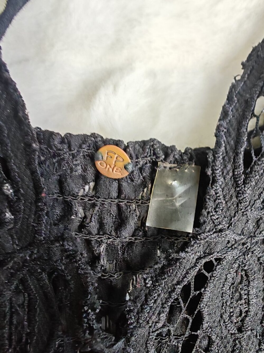 Free People Adella Maxi Slip Dress Black Lace Boho Festival Maxi Size M - Picture 9 of 14